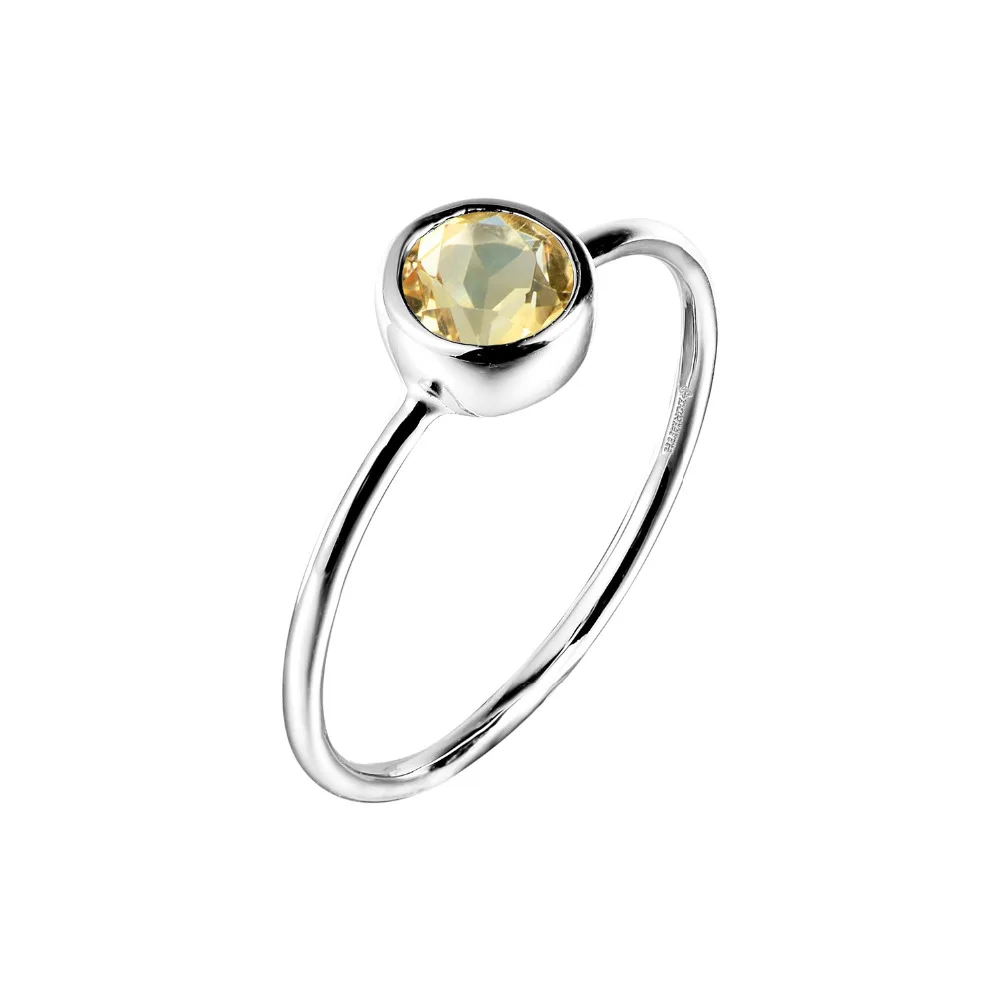 

DORMITH real 925 sterling silver rings natural citrine rings gemstone rings for women jewelry rings
