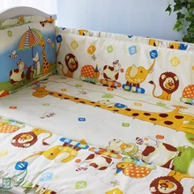 Промо-акция! 6 шт. детские постельные принадлежности для кроватки, комплект детской кроватки из хлопка, детская постельное белье(бамперы+ простыня+ наволочка