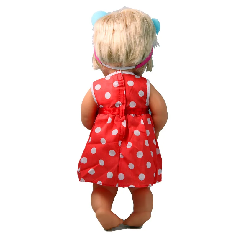 Одежда для кукол 41 см Nenuco Doll y su Hermanita ярко красное модное платье в горошек куклы 16