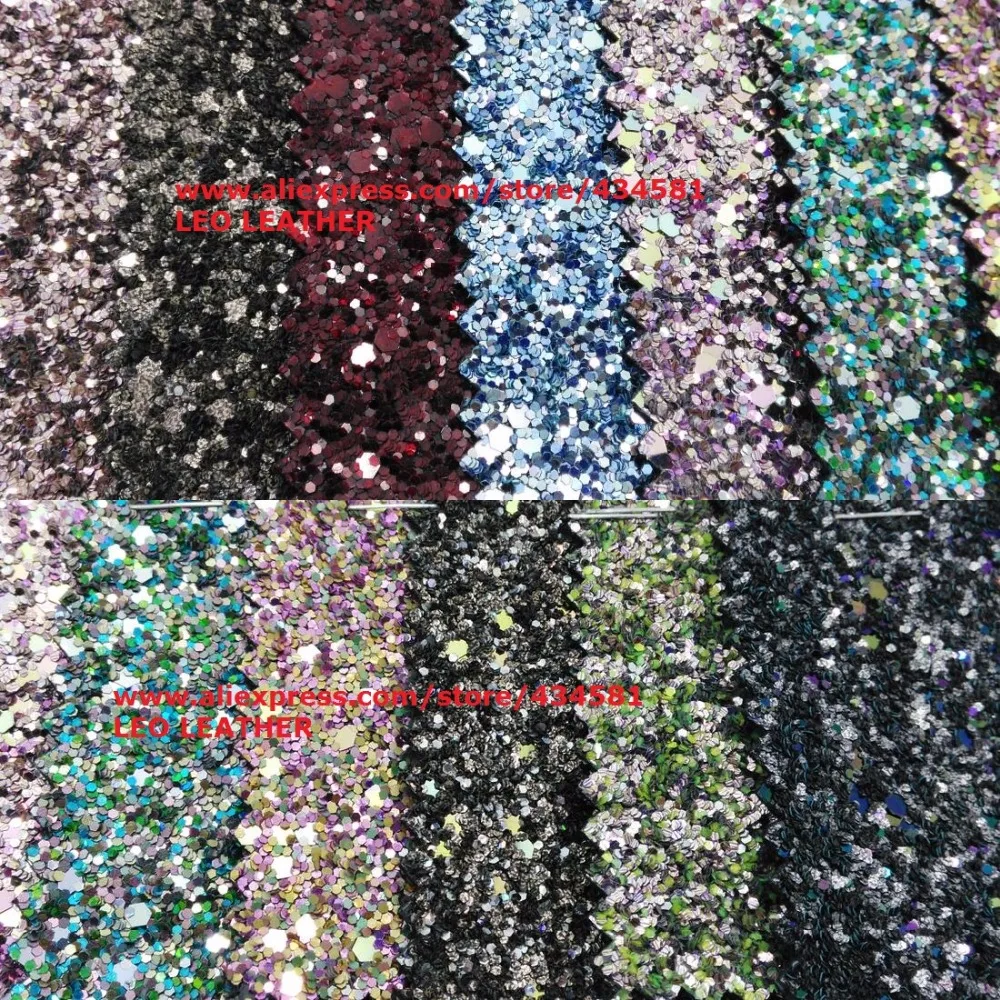 Mixed Color Chunky Glitter Fabric for Sewing DIY Accessories P708