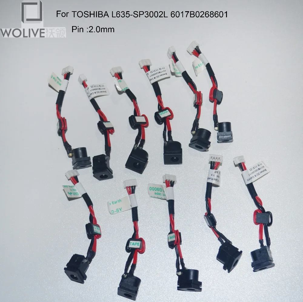 

Wolive 10 шт./пакет разъем постоянного тока для ноутбука TOSHIBA L635-SP3002L 6017B0268601 2,0 мм