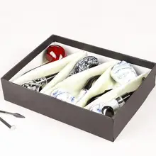 6pcs/Box  Classic Wooden Cigar Filter Tobacco Pipe Wood Color Smoke Pipe Handmade Carved Cigrette Holder Health Smoking Gift