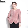 Nerazzurri-Chaqueta corta de piel sintética para mujer, top corto de invierno, abrigo de oso de talla grande, chaqueta de pelo de oveja esquilada, 6xl, 7xl, 2022 ► Foto 2/6