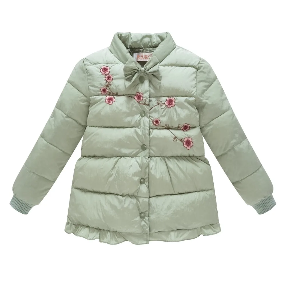 

Girls Winter Jacket Long Sleeve Embroidery Floral Kids Parkas Girl Warm Outwear Baby Girls Fashion Cartoon Clothes D1121