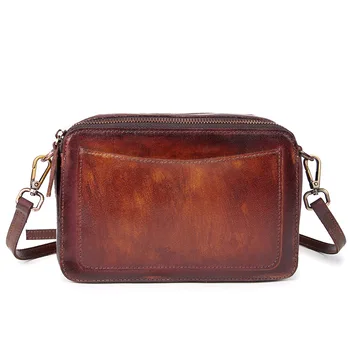 

Ladies Vintage Tote Shoulder Bag Women Genuine Leather Handbags Famous Designer Small Messenger Bags High Quality Shoulder Bag
