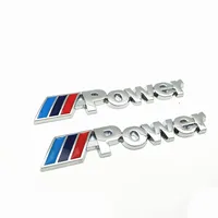 logo car badge 2PCS/set M power Motorsport Metal Logo Car Sticker Rear Trunk Emblem Grill Badge for BMW E46 E30 E34 E36 E39 E53 E60 E90 M3 (4)