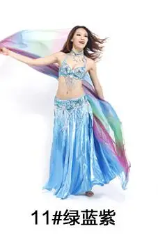 Женский шифоновый шарф для танца живота, имитация Шелковой Шали, танцевальный шарф, шарф из пряжи, шали, огненный цвет, 210*110 см - Цвет: Небесно-голубой