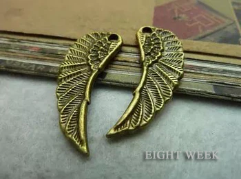 

Zinc alloy pendant jewelry accessories diy handmade material charms ancient bronze 15 * 35 mm double wings