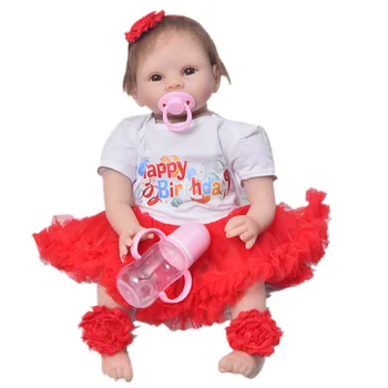

55cm Silicone Reborn Girl Baby Doll Toys 22inch Newborn Princess Toddler Babies Dolls play House Toy Doll collection bonecas