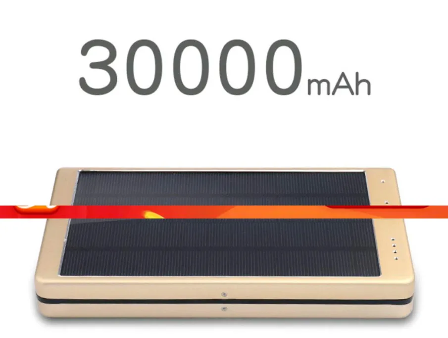 

Most Powerful Solar Power Bank External Battery Power bank Charger 30000mAh for Smart Mobile Phones Tablet PC