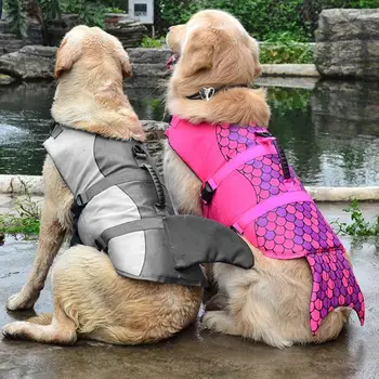 

Pet Safety Vest Dog Life Jacket Doggy Puppy Safety Clothes Saver Shark Mermaid Swimming Preserver Swimwear Clothing Size S/M/L