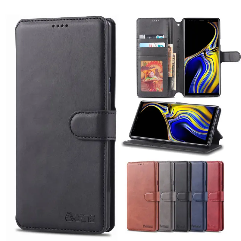 

For Samsung Galaxy Note 8 9 Case Cover Luxury Magnetic Flip Plain Wallet Leather Phone Bags For Samsung Note8 Note9 Cases Note 9