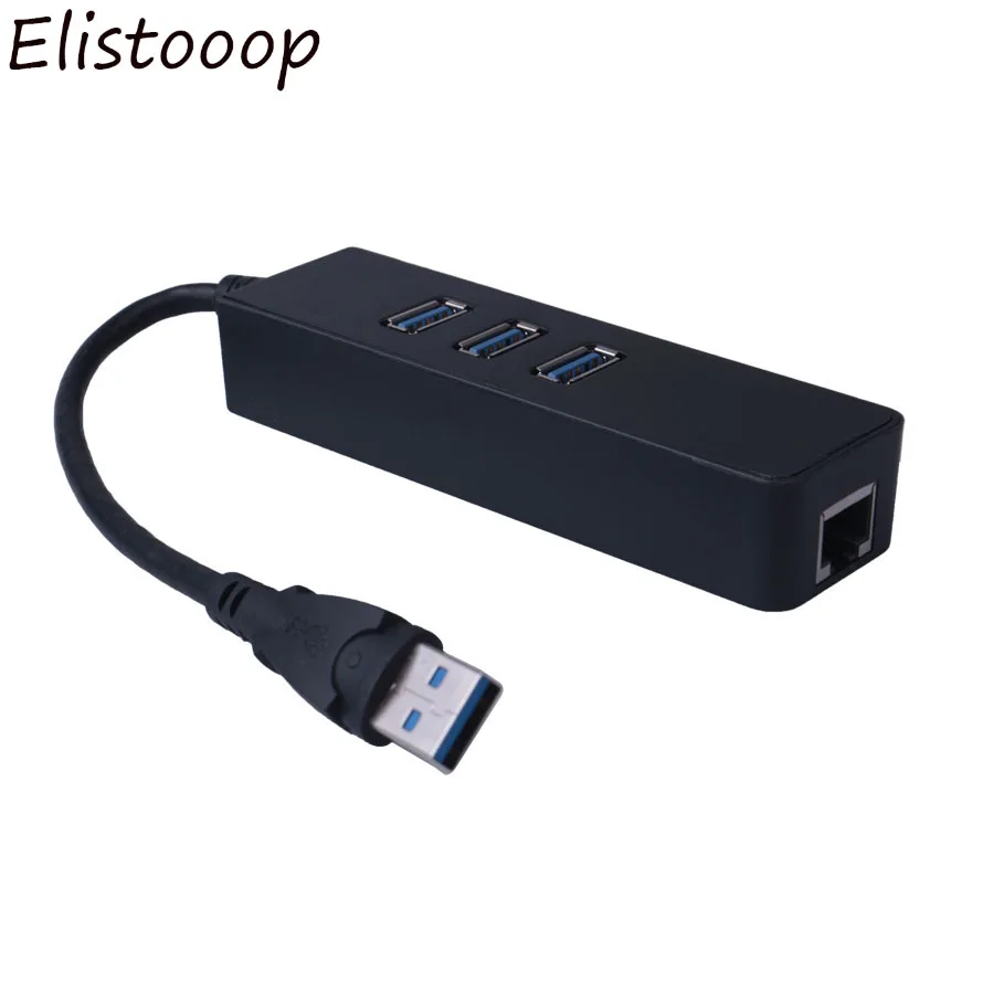 Elitooop USB 3 0 к Hub 10/100/1000 Мбит/с RJ45 Gigabit Ethernet LAN проводной сетевой адаптер конвертер для
