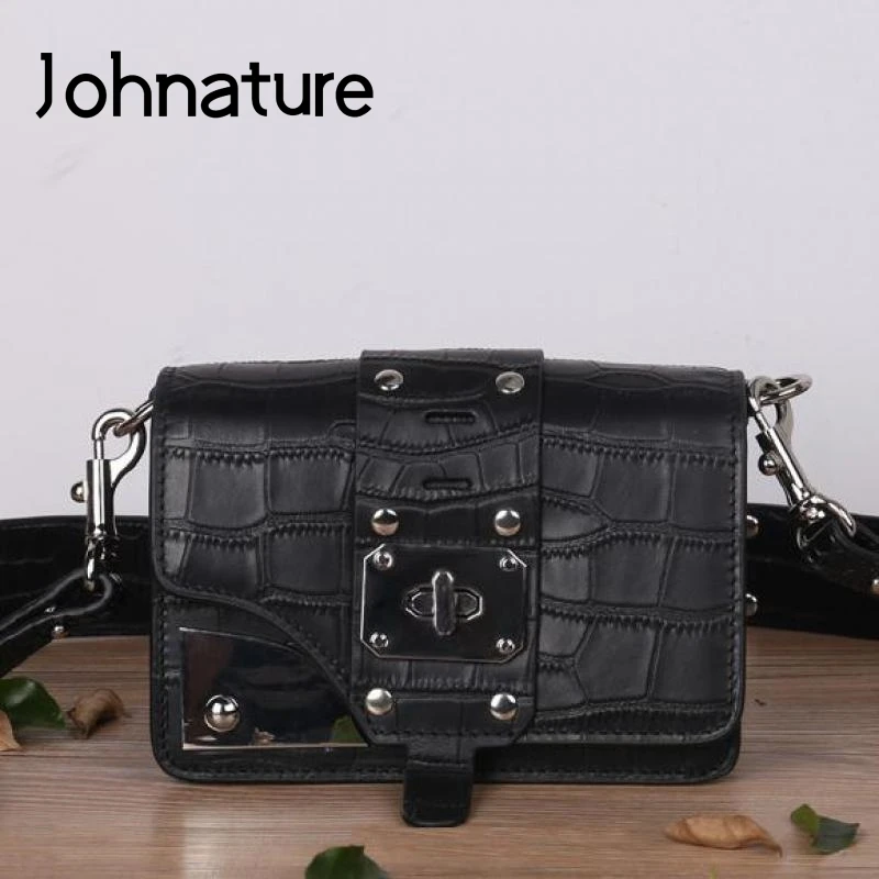 Johnature, новинка, натуральная кожа, с клапаном, модная, Аллигатор, на застежке, универсальный, ил, карман, женская сумка, на плечо и через плечо