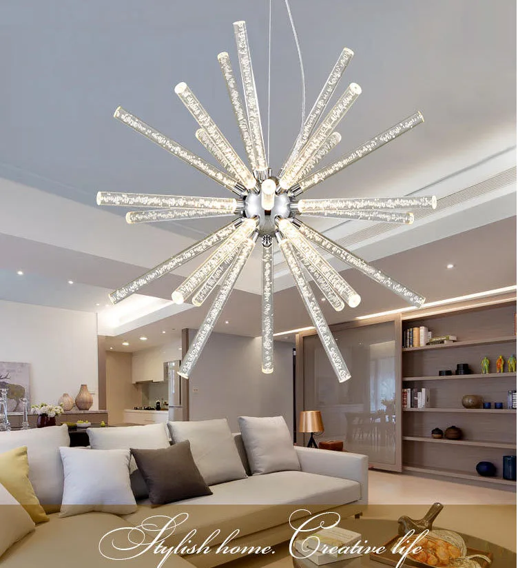 

Nordic Style Bubble column crystal ball led pendant lamp frosted Clear Droplight Fixture Lamparas for Restaurant Living Room
