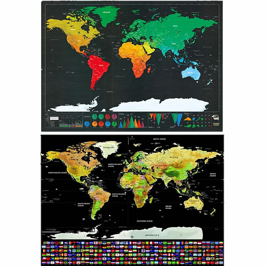 Скретч-карта мира, персонализированная карта для путешествий, Карта мира Делюкс, стираемая карта мира, украшение для дома, обучающая игрушка для детей