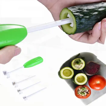 

4pcs Replaceable Head Vegetable Spiral Cutter Vege Drill Spiralizer Digging Device Corer Device Corer For Kitchen gadget