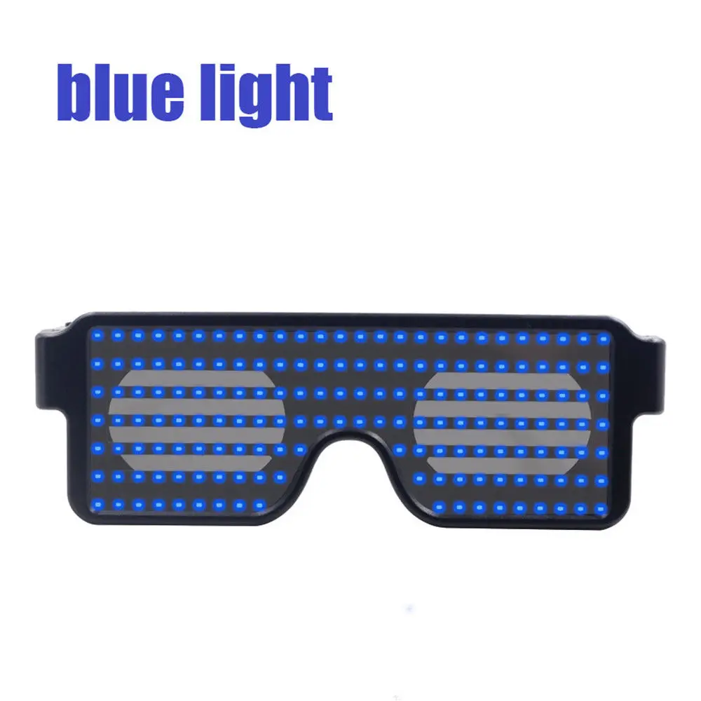 Светящиеся солнцезащитные очки 8 режимов светодио дный LED стекло es Light Up очки Оттенки для ночного вечерние клуба вечерние видения - Цвет оправы: Синий