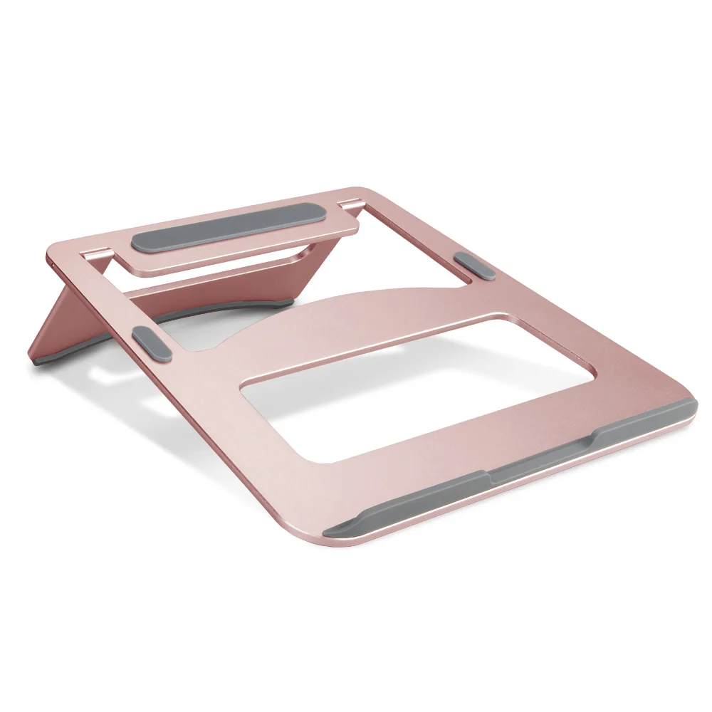 ZVRUA подставка для ноутбука, портативный держатель для планшета, алюминиевые подставки для ноутбука MacBook Air Mac Book Pro, крепление для планшета на 120 градусов - Цвет: Rose Gold
