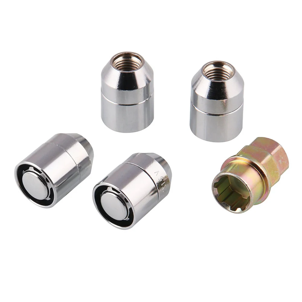 M12x1.5 стальной блокиратор колес рифлёная гайка хромированная запирающая 4+ 1 для Honda Acura Противоугонная Защитная гайка для колес/дисков