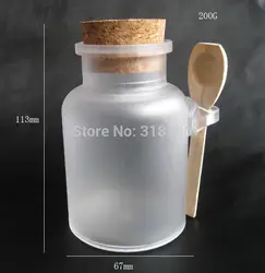 12x200 г соль для ванны бутылки, 200 мл порошка пластиковая бутылка с пробкой, соль для ванны банку с деревянной ложкой