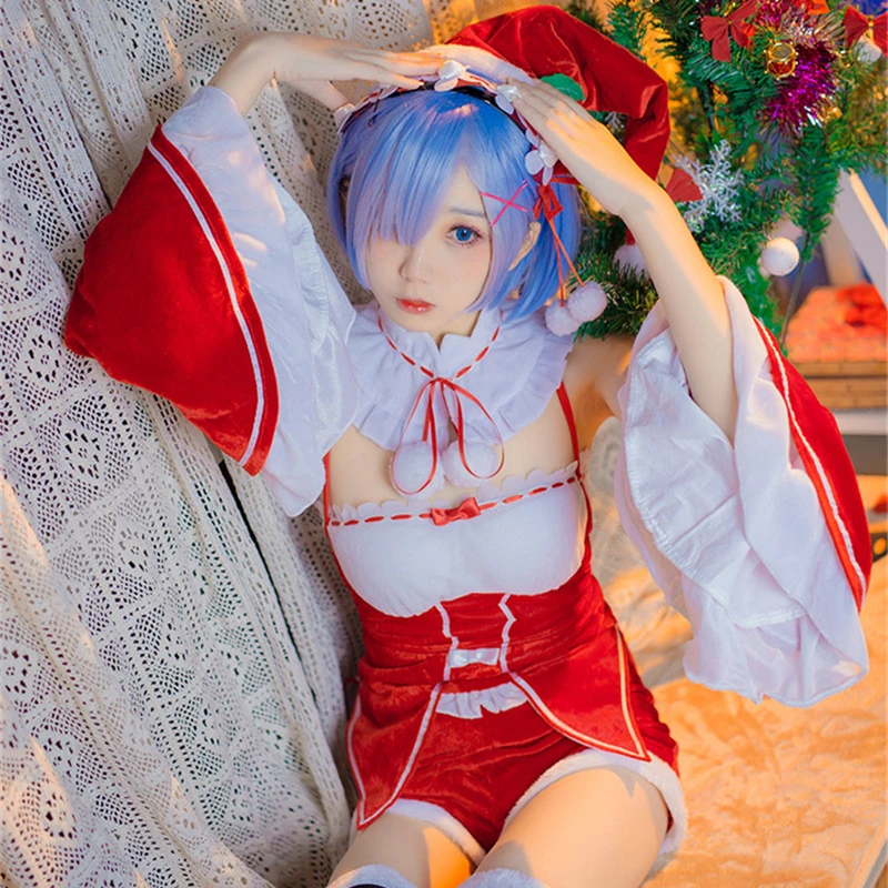 Rem Ram costume re zero Re0 REM Christmas Cosplay Re Life in a
