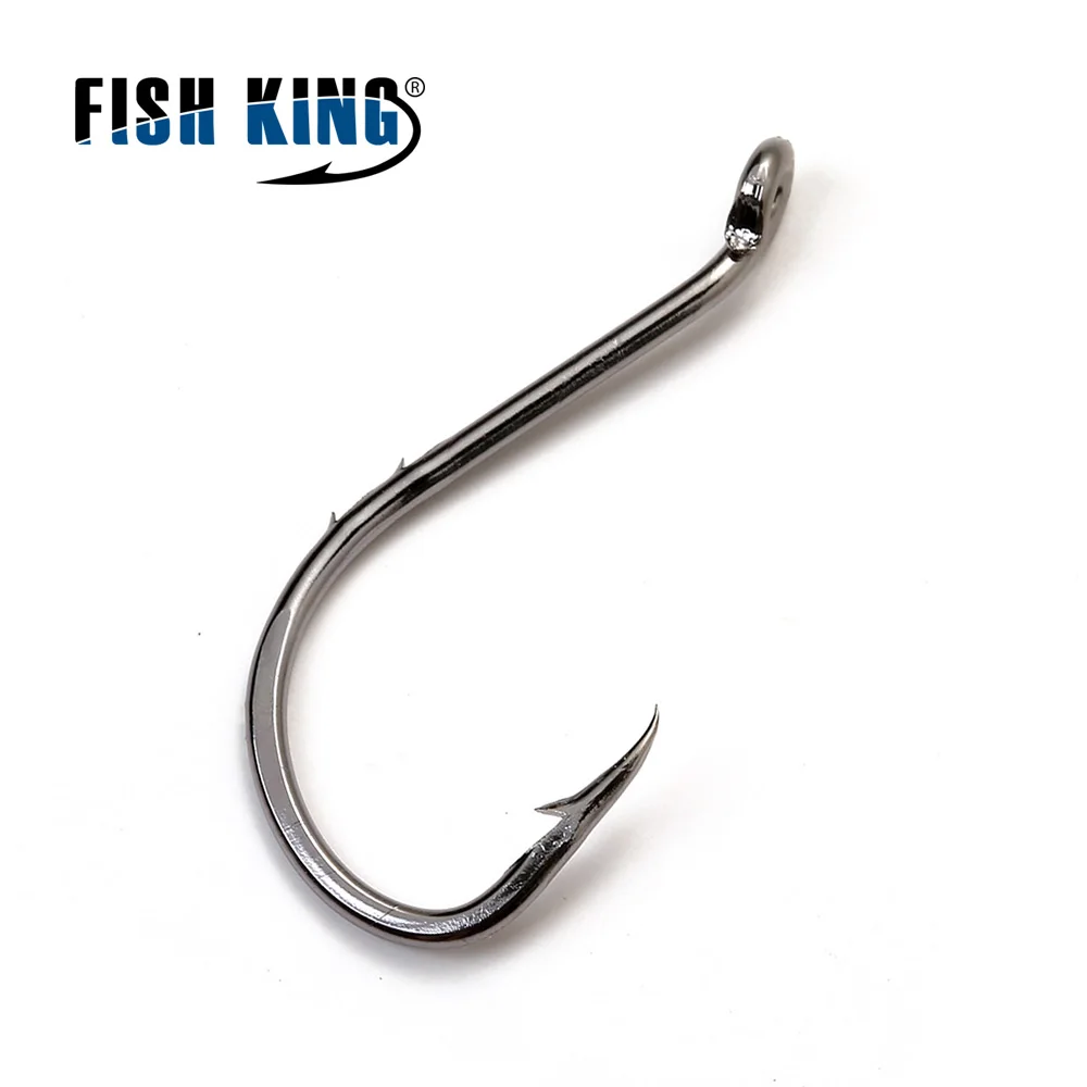 FISH KING 50 шт./лот 92155 мягкие рыболовные крючки из высокоуглеродистой стали для ловли