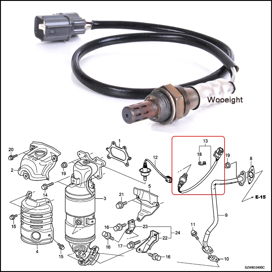 Wooeight Air Intake System AM-32232736 Upstream O2 Oxygen Sensor For Honda Civic CR-V Odyssey Prelude Isuzu Oasis Acura Integra (8)