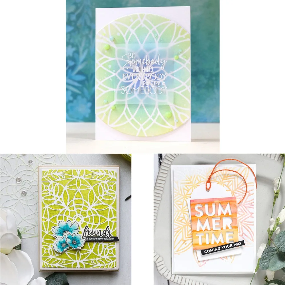 

Geometry Flower Stencil Drawing Template Sheet Outdoor Scene Builder DIY Scrapbooking Decor Embossing Paper Card Craft Ruler
