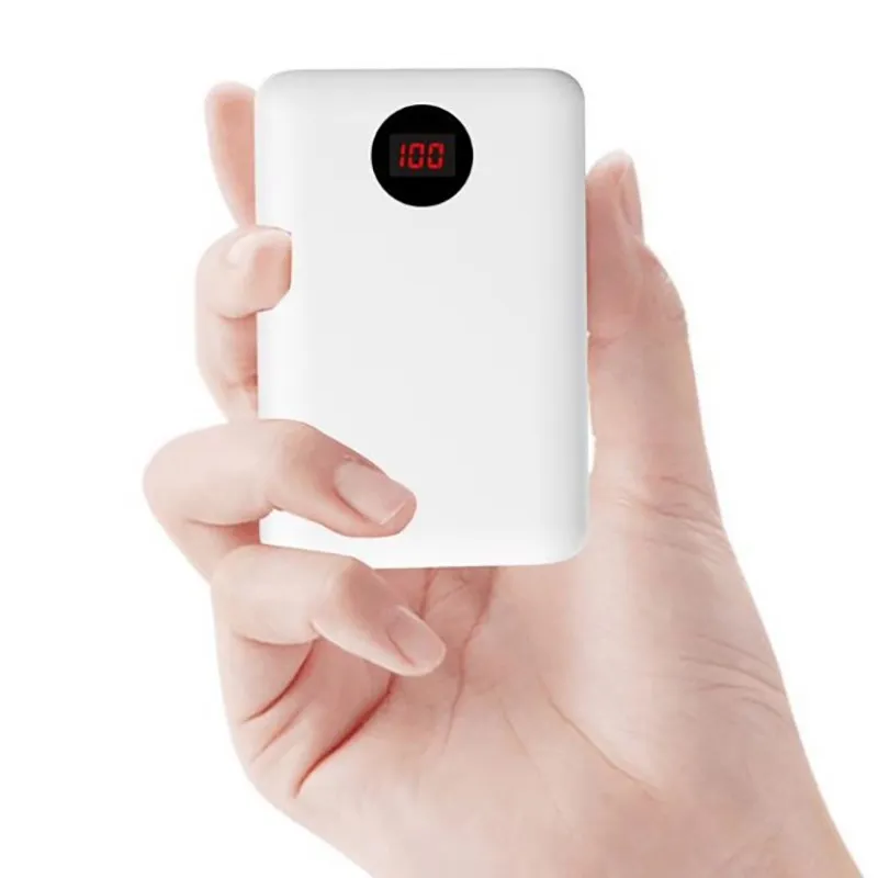 

10000mAh Power Bank External Battery Bank Dual USB Output Fast Charger Mirror Display Quick Charge Powerbank portable charger