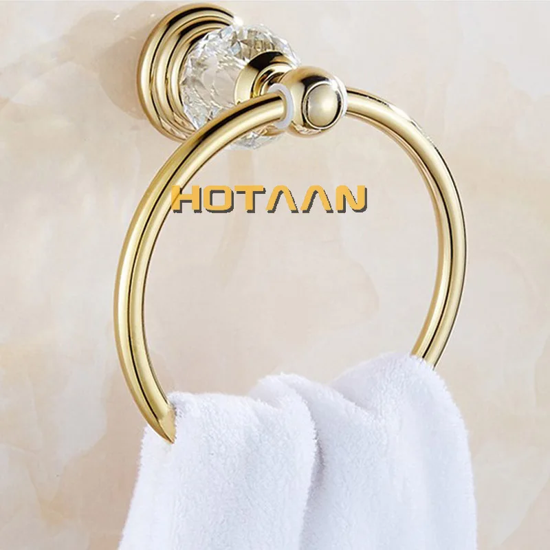 Crystal Towel Holder Ring Round Wall Mounted Rack Bar Bathroom Accessories YT-12891G bathroom towel ring bathroom towel holder