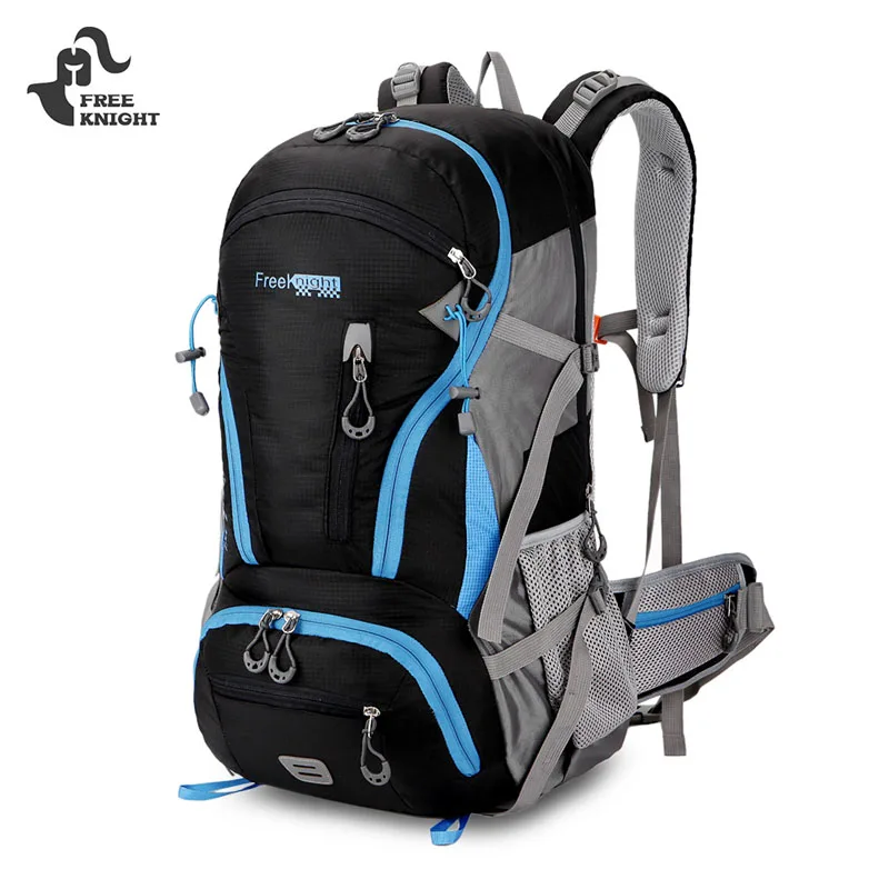 Свободный рыцарь 45L большой емкости альпинистский рюкзак для пеших прогулок влагонепроницаемый рюкзак Кемпинг альпинистский рюкзак Спортивная дорожная сумка - Цвет: Black