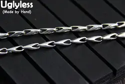 Uglyless Настоящее S 925 пробы серебро полые форме сердца цепи ожерелья без подвески унисекс ручной цепи аксессуары