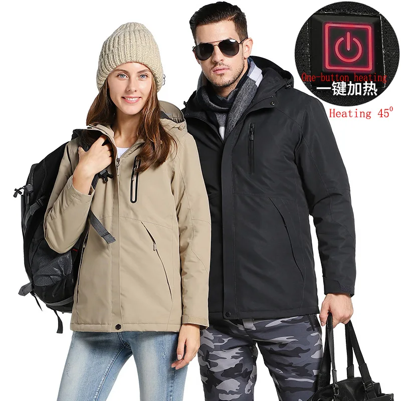 Мужские куртки и пальто с usb-подогревом, зимние мужские wo мужские ветровки для кемпинга и походов, лыжного спорта, водонепроницаемые парки