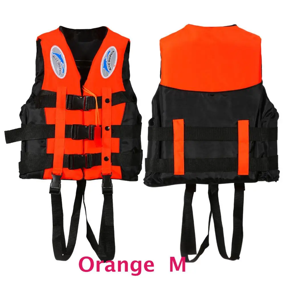 Взрослый спасательный жилет купальники спасательные жилеты куртки со свистком для водных видов спорта мужская куртка для плавания на лодках дрейфующий пиджак - Цвет: Orange M
