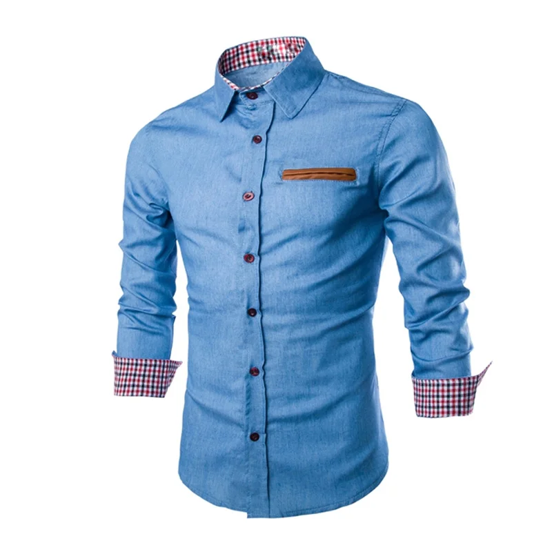 Jeans Shirt Fashion Men Denim Casual 
