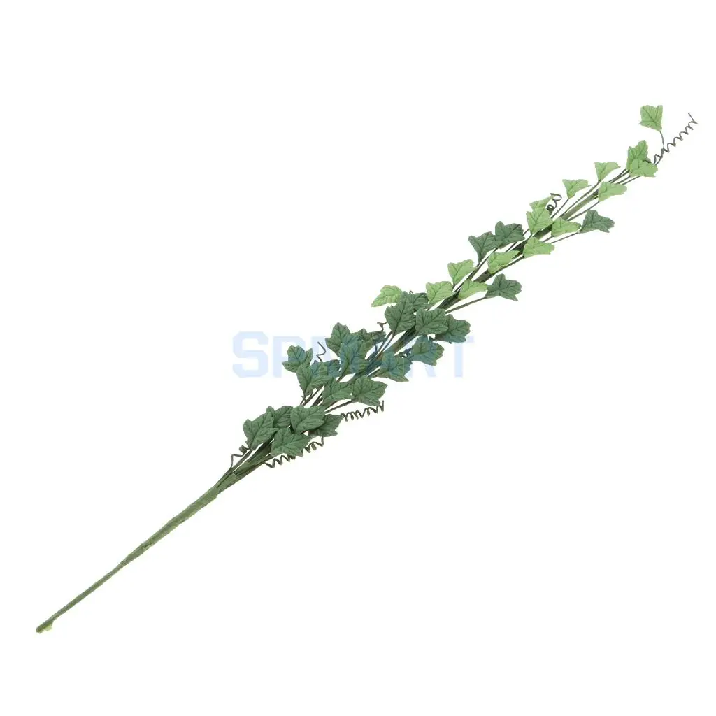 MagiDeal 1/12 Scale Clay Boston Ivy Leaves String Rose Bouquet for Dollhouse Living Room Plant Room Garden Furniture Decor