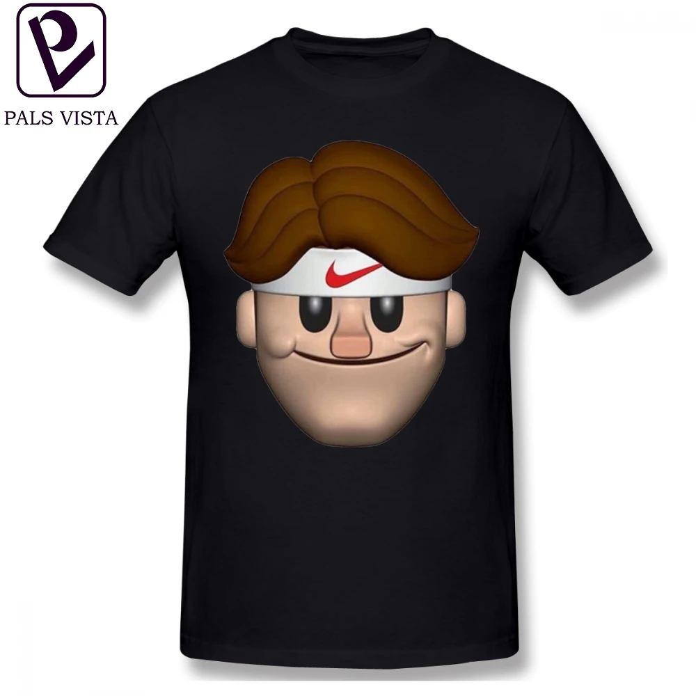 

Federer T Shirt SPORT ROGER FEDERER EMOJI T-Shirt Male 100 Percent Cotton Tee Shirt Summer 5x Print Awesome Short Sleeve Tshirt