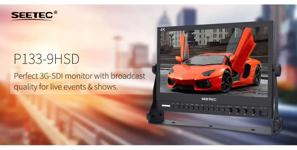 Seetec P133-9HSD 13," ips 3g SDI 4K HDMI вещательный монитор Full HD 1920x1080 полевой видео Настольный ЖК-монитор с AV DVI