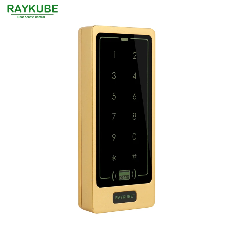 RAYKUBE Access Control Keypad RFID 125KHz Metal Case Touch Keypad Waterproof IPX3 R-T01 Glod