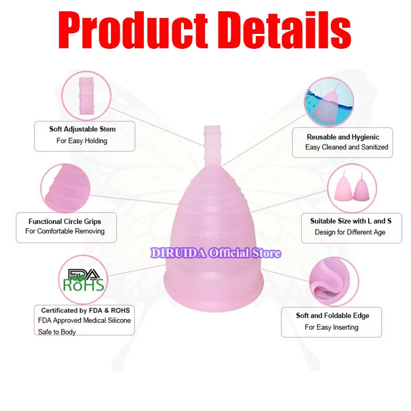 Оригинальная многоразовая менструальная чашка вагинальная чашка для ухода женский гигиенический продукт Женская менструационная медицинская силиконовая чашка