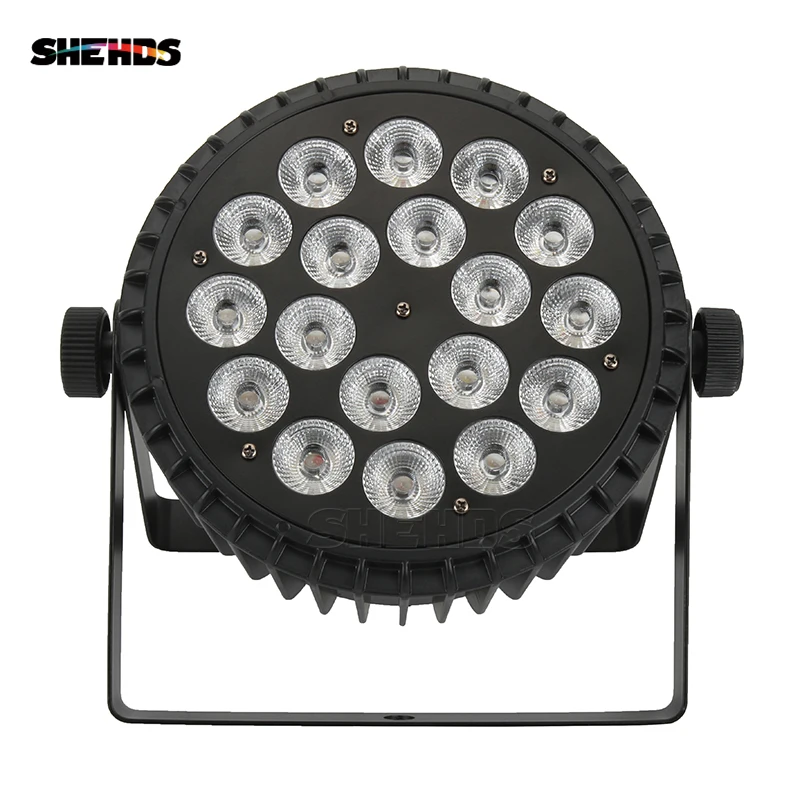 SHEHDS الألومنيوم سبائك كشاف لمبات LED مسطح 18x18 W RGBWA ضوء الأشعة فوق البنفسجية اللاسلكية DMX 512 المرحلة إضاءة ل DJ ديسكو حزب العارض ملهى ليلي