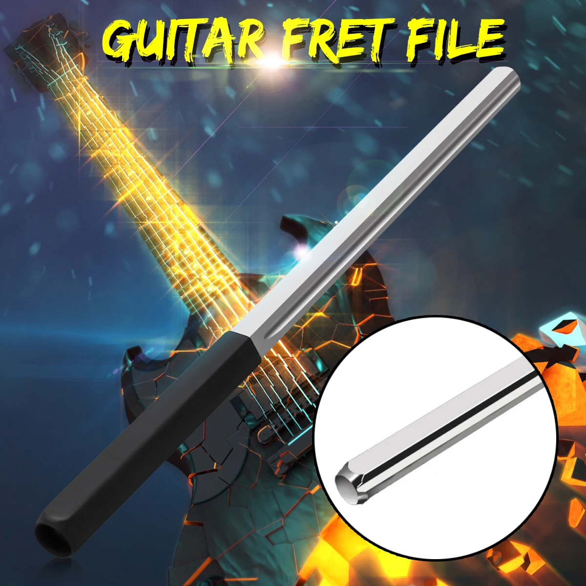 Professional Guitar Fret Crowning Dressing File With 3 Size Edges Luthier Tool Carbon Tool Steel