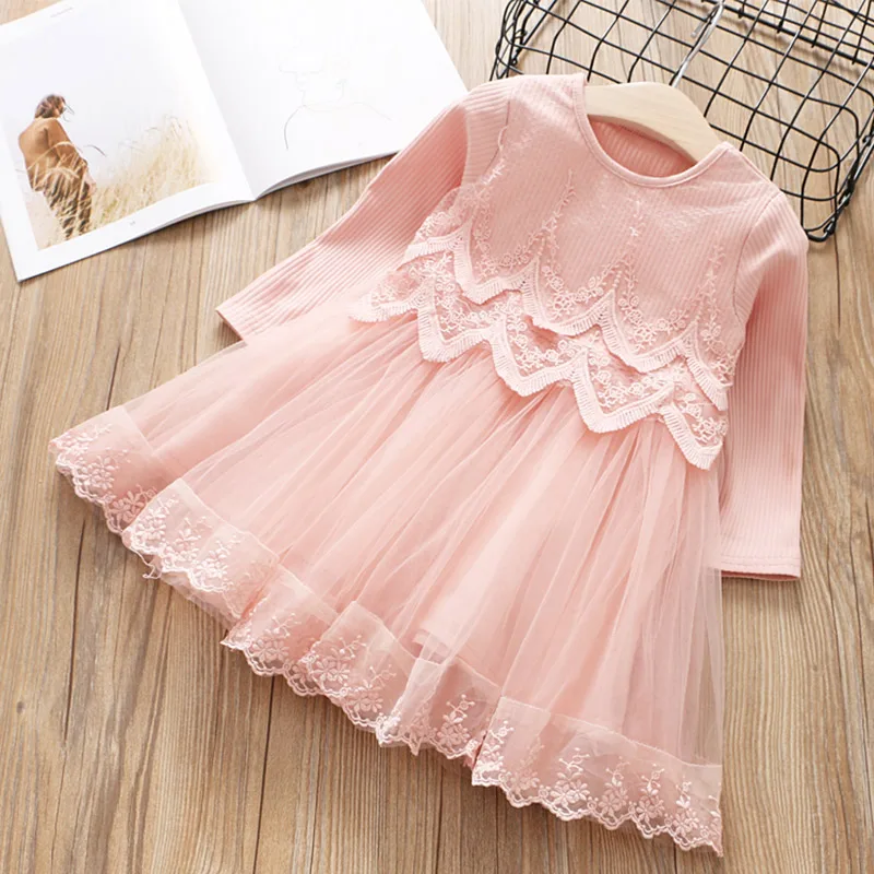 Baby Lace Gauze Dress 2019 Spring New Girls Wear Children's Long Sleeve