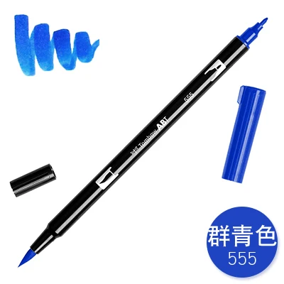 555 1 шт. TOMBOW AB-T Япония 96 цветов художественная кисть ручка с двумя головками маркер профессиональная водная маркер ручка живопись Kawaii канцелярские принадлежности - Цвет: 555