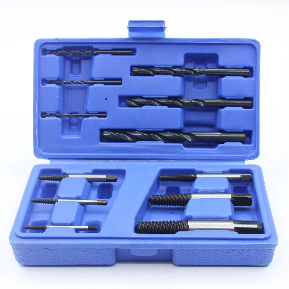 12Pcs Steel Broken Damaged Nut Screw Extractor Drill Bit Easy Out Guide