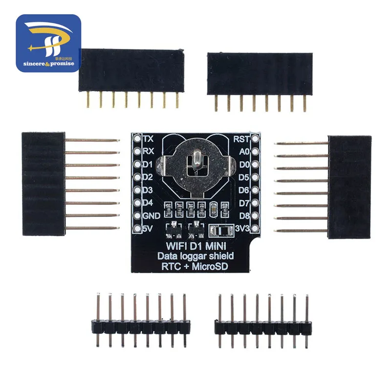 

Micro SD D1 Mini Data Logger Shield + RTC DS1307 Clock For Arduino/Raspberry