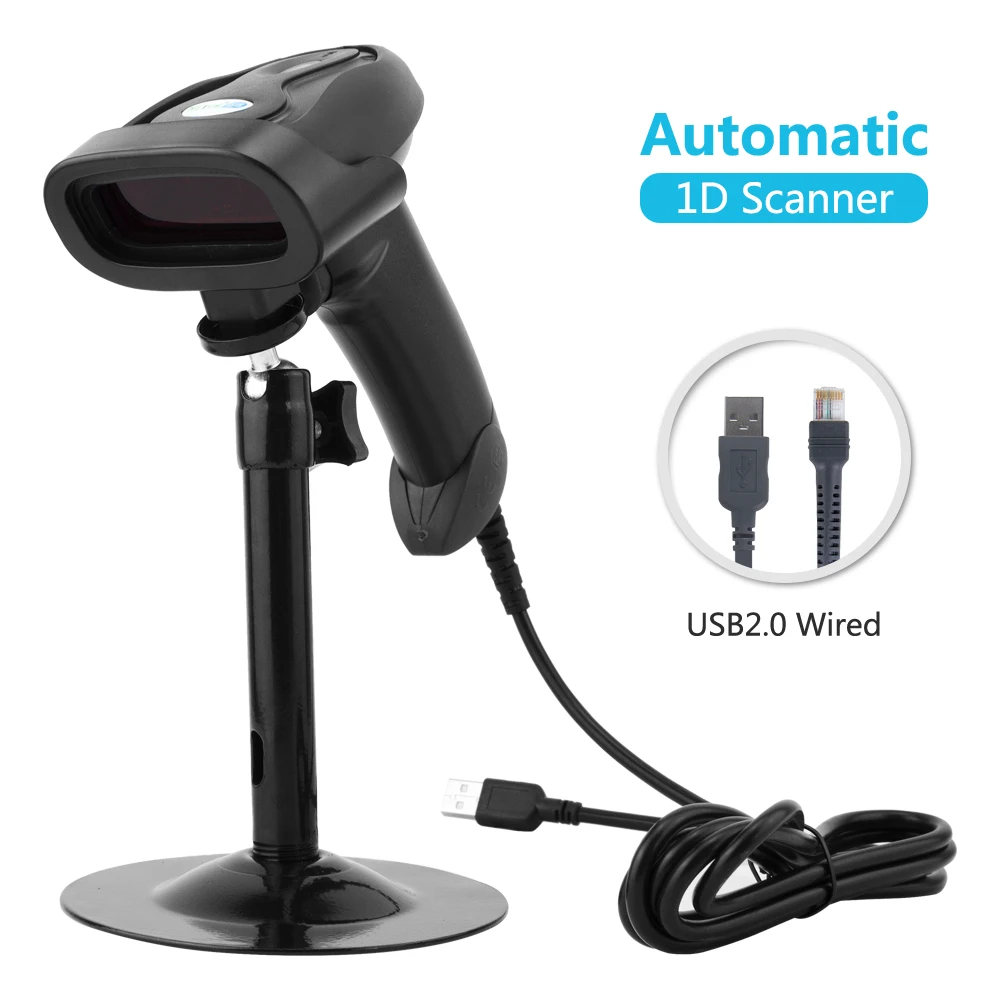 

NETUM Handheld Automatic Laser Barcode Scanner USB Cable Inventory with Stand NT-1330
