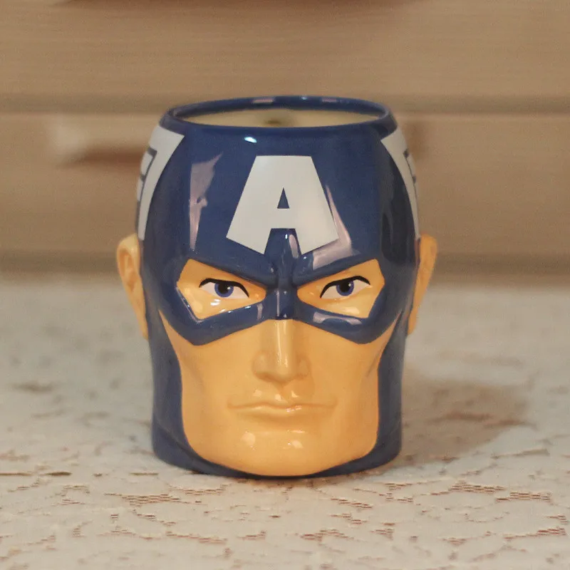 Marvel Мстители кофейные кружки керамические чайные чашки и кружки Бэтмен Тор Супермен Железный человек Халк Человек паук Капитан Америка - Цвет: Captain America