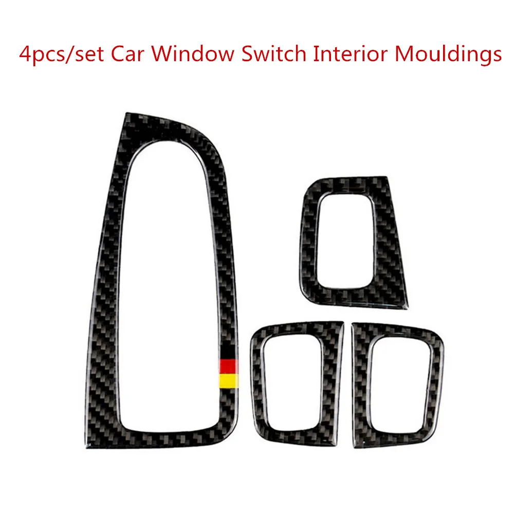 

4pcs/set Carbon Fiber Window Switch Interior Mouldings For Mercedes Benz W205 C E GLC Series Car Stickers and Decals